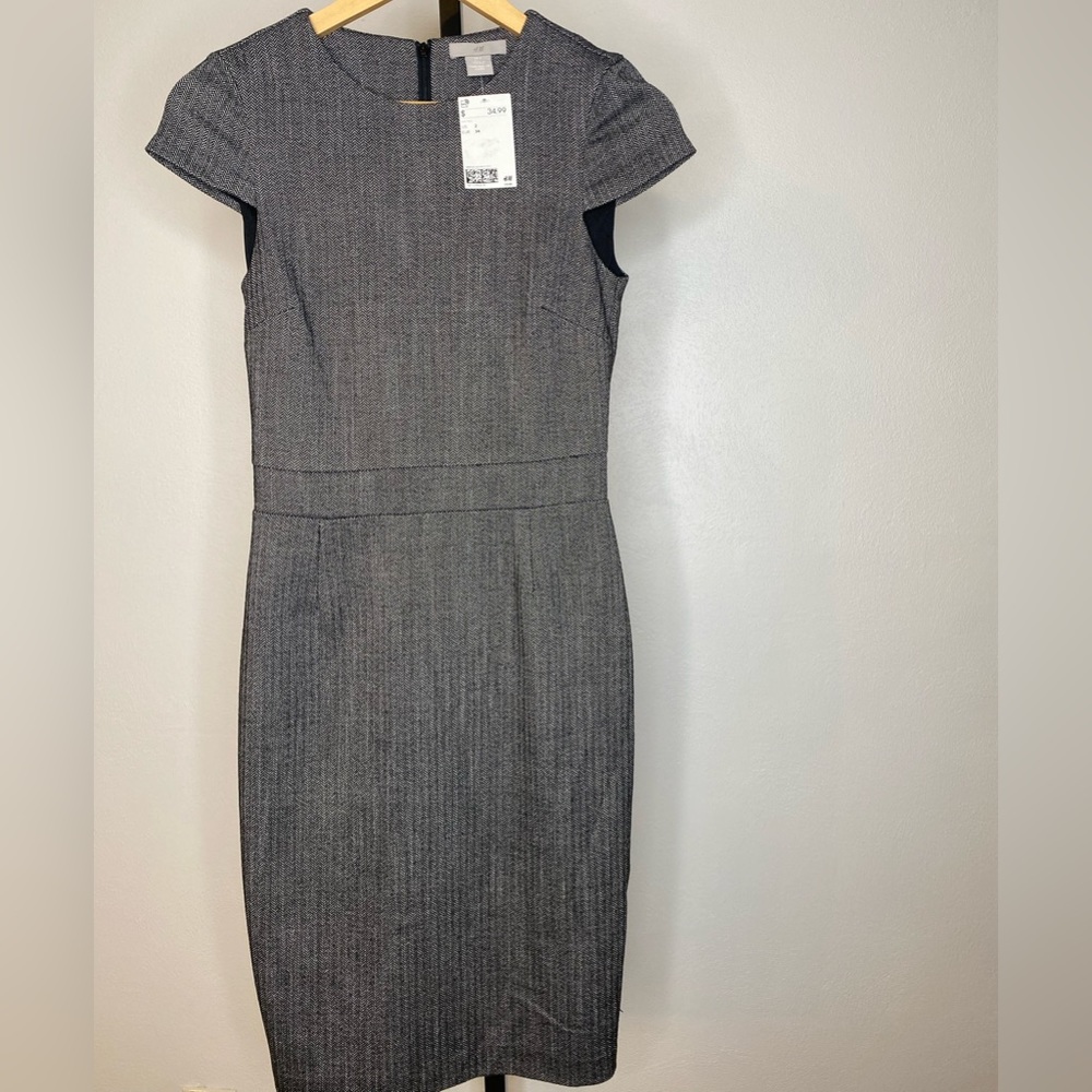 NWT H&M gray knee length dress size 2